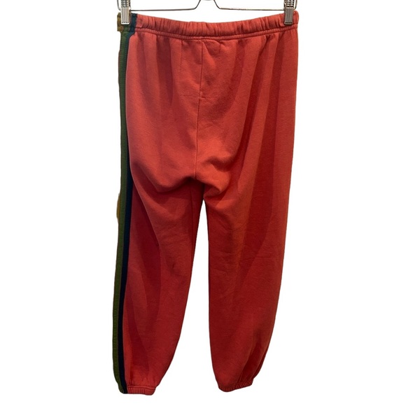 Aviator Nation Classic 5 Stripe Cotton Blend French Terry Sweatpants, Size L - Picture 2 of 5